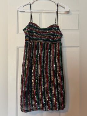 Altar’d State Multicolor Mini Sequin Dress